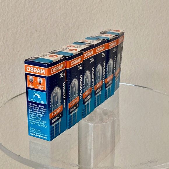 Osram Halogen 35W Bulbs 64432-S Halostar Starlite Bi-Pin Set of 6 NIB Germany - Picture 3 of 10